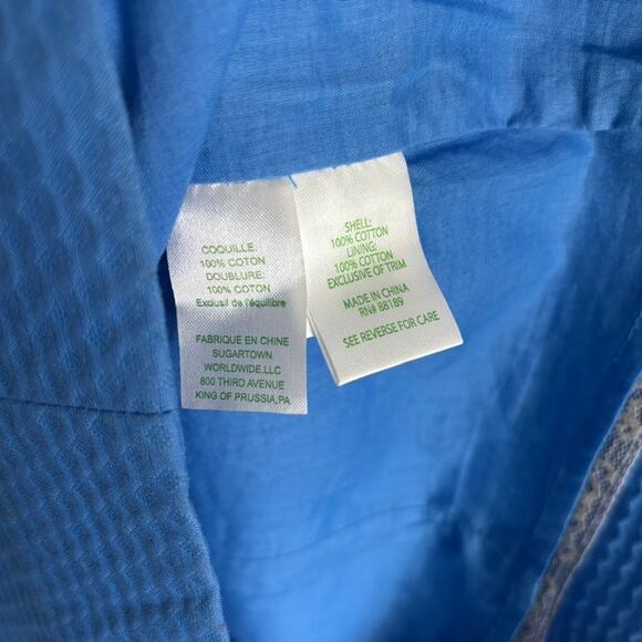 Lilly Pulitzer Pearl Shift Dress Lapis Blue Gold Trim Size 4 — Resort Preppy - Picture 4 of 7